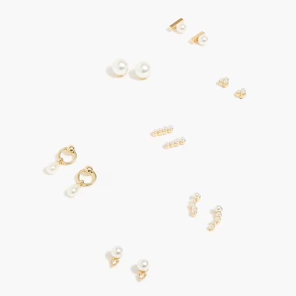 J.Crew Factory  Pearl Stud Earrings Set - Picture 2 of 4